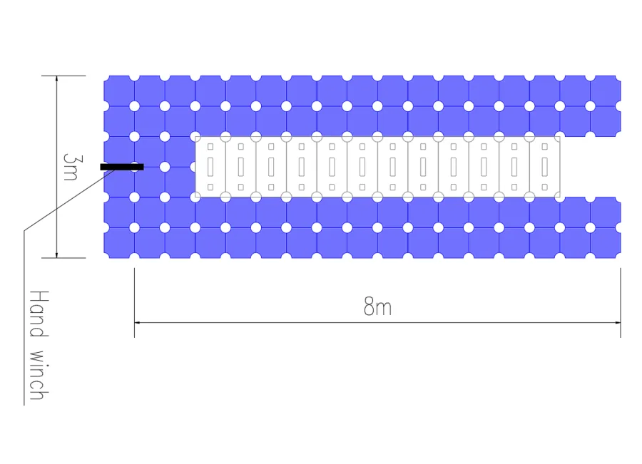 Sloep-Ponton 8 × 3 m